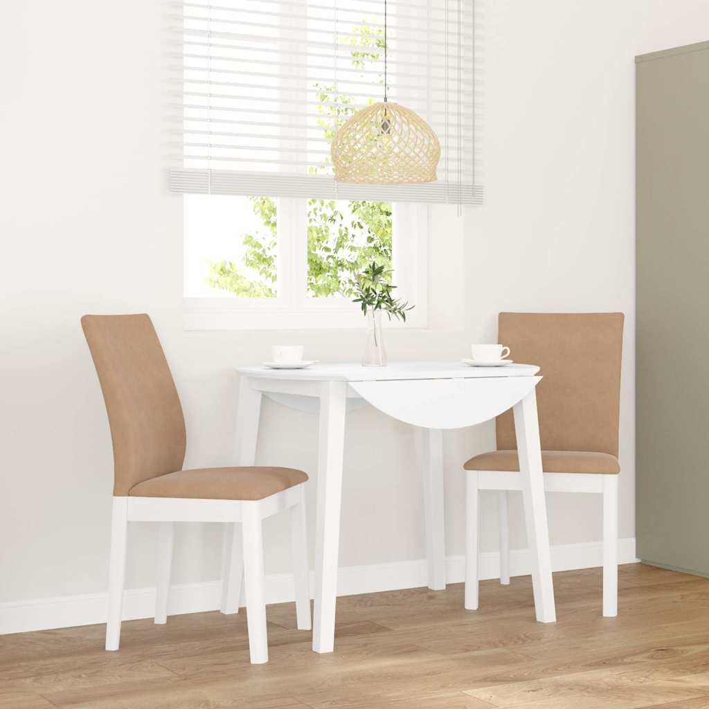 vidaXL Krzesła do jadalni z poduszkami 2 szt. Białe lite drewno gumowe