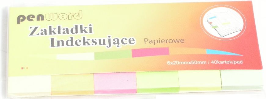 Polsirhurt Zakładki indeksujące ZI-05 papierowe 6x40 20mmx50mm