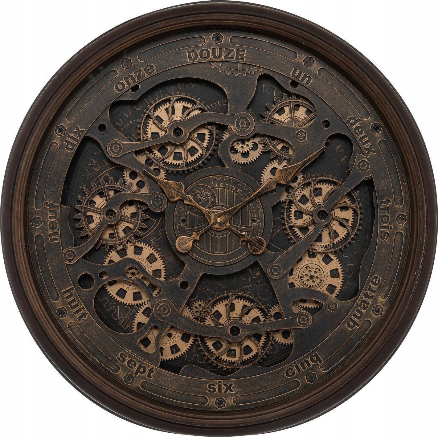 Atmosphera Zegar ścienny duży vintage Alban, widoczny mechanizm, Ø 76 cm