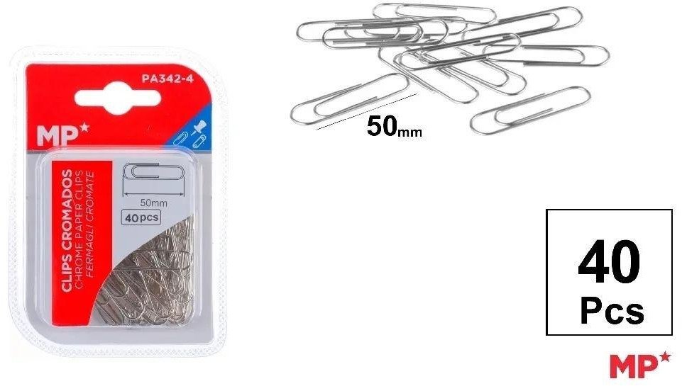 Spinacz biurowy 50mm 40szt srebrne