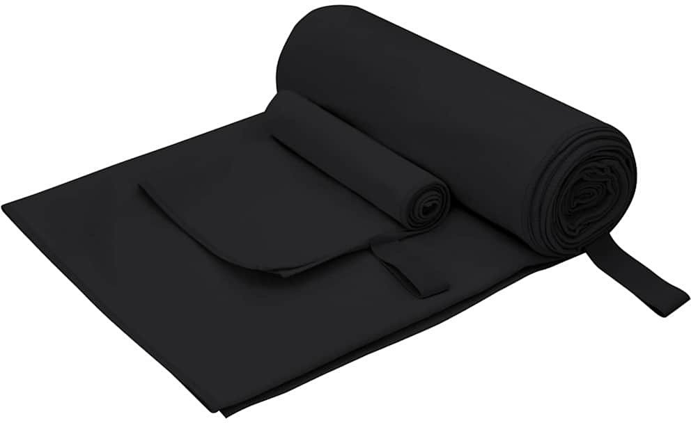 vidaXL Zestaw Ręczników Sportowych 2 pcs Czarny tkanina