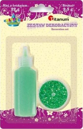 Titanum Klej z brokatem neonowy zielony w słoiczku