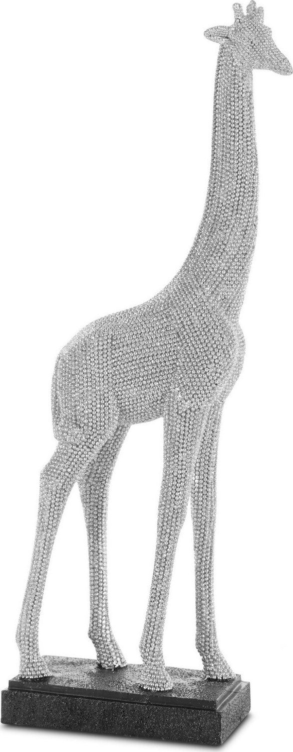 Figurka z żywicy poliestrowej żyrafa ELDO 13X6X34 srebrna