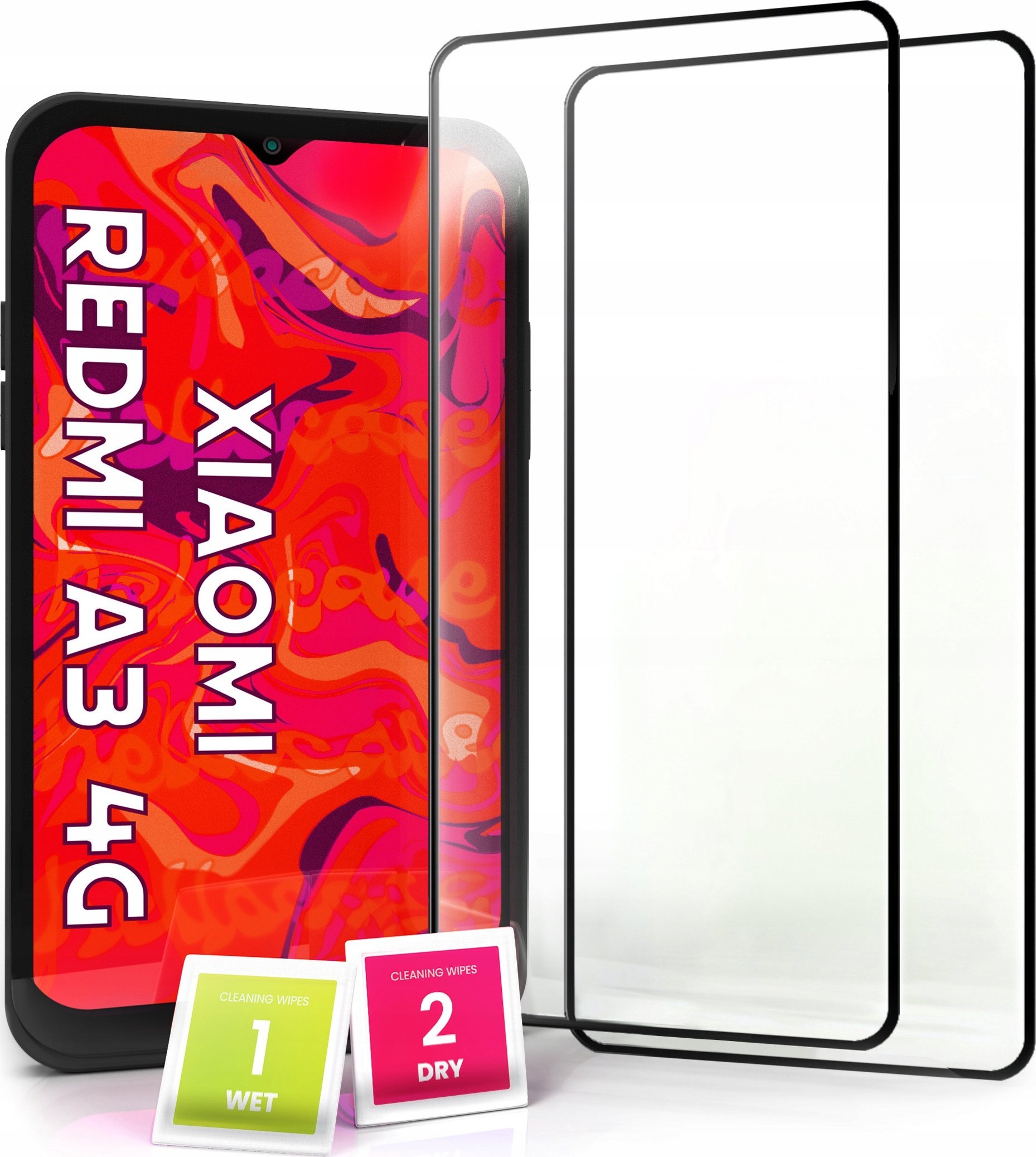 Hello Case 2-pak Szkło Hartowane do Xiaomi Redmi A3 4G (Global) Na cały ekran 5D 9H