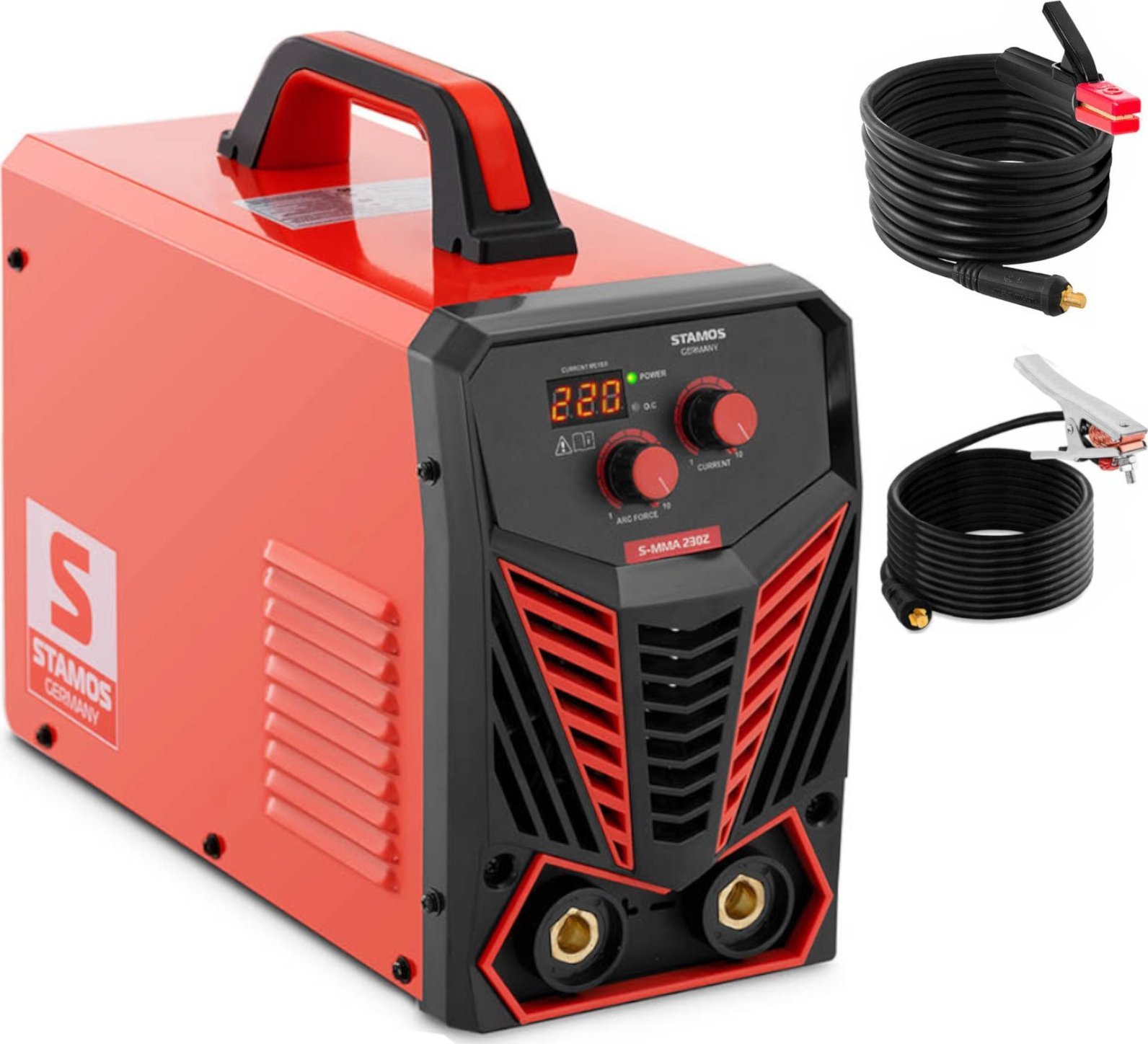 Stamos Germany Spawarka inwertorowa MMA IGBT z funkcjami Hot Start Arc Force 220 A Spawarka inwertorowa MMA IGBT z funkcjami Hot Start Arc Force 220 A