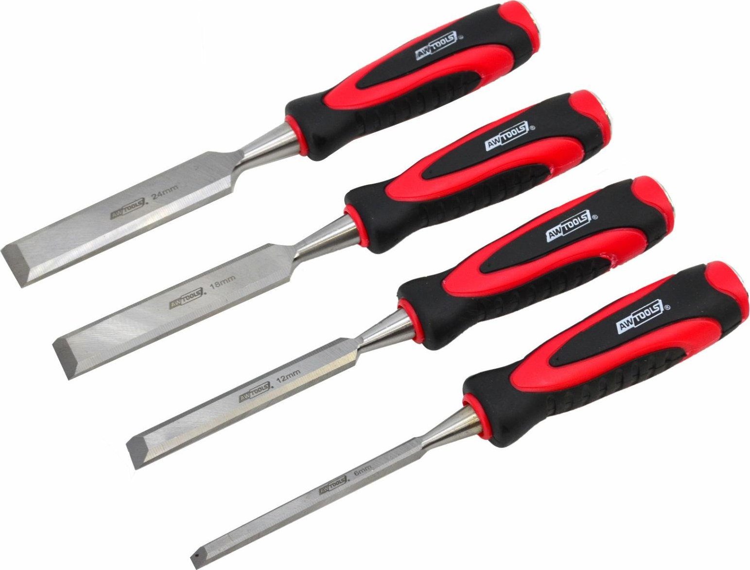 AWTools AWTOOLS ZESTAW DŁUT Z PLASTIKOWYMI UCHWYTAMI 4 SZTUKI 6/12/18/24 MM