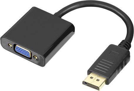 Adapter AV Deltaco Adapteris DELTACO VGA - DisplayPort, 1080p 60Hz, 0.2m, juodas / DP-VGA7-K / R00110027