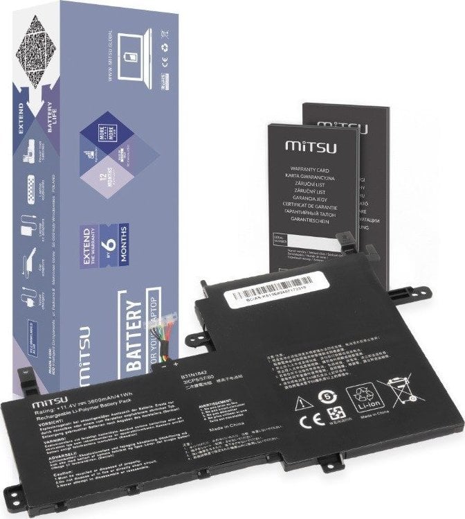 Mitsu ML Bateria B31N1842 do Asus Vivobook K513E M513I S513E V531FA X531F 3550 mAh (42 Wh) 11.4V