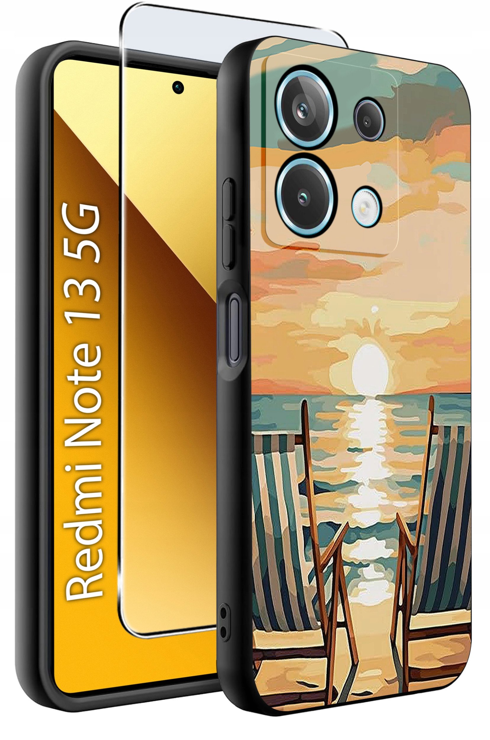 ETUI do Xiaomi Redmi Note 13 5G WZORY |SILIKONOWE MATT CASE +SZKŁO 9H