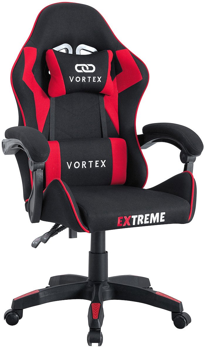 Fotel Extreme Fotel Gamingowy z tkaniny Vortex Red, krzesło gracza