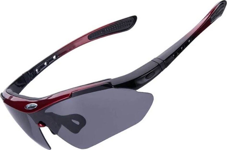 RockBros Okulary rowerowe fotochromowe z filtrem UV 400 czerwone ROCKBROS