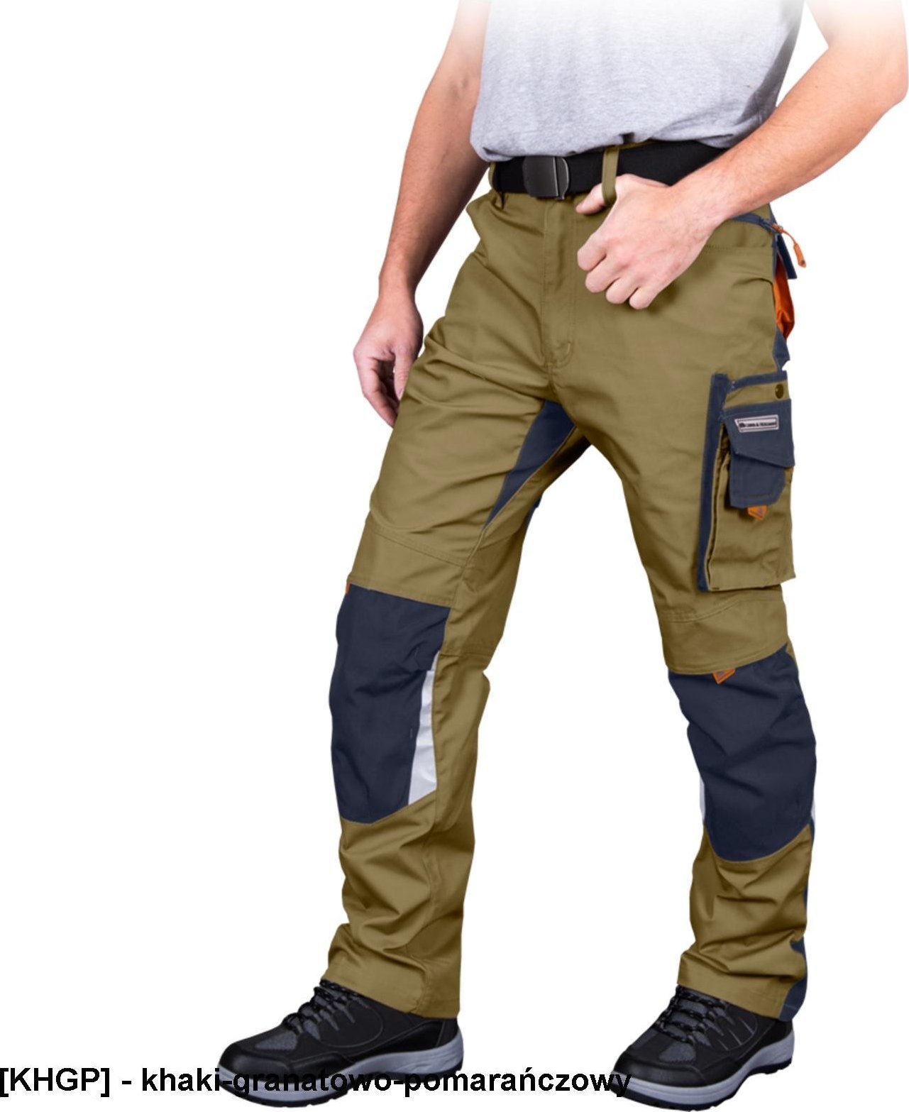 Leber&Hollman LHNAT - spodnie ochronne do pasa - khaki-granatowo-pomarańczowy 52