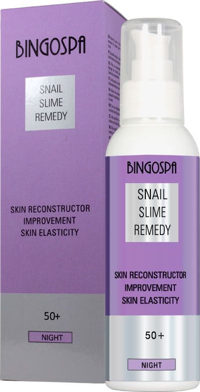 BingoSpa Krem do twarzy Rekonstrukcja i poprawa elastyczności skóry twarzy ze śluzem ślimaka 50+ regenerujący 135g