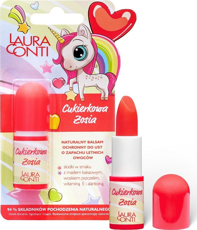 Laura Conti LAURA CONTI Cukierkowa Zosia ochronny balsam do ust o zapachu letnich owoców 3.8g
