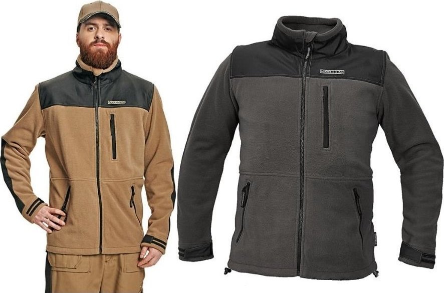 CERVA NARELLAN KURTKA POLAROWA - męska kurtka zapinana na zamek z wysokiej jakości polaru - żółty 3XL