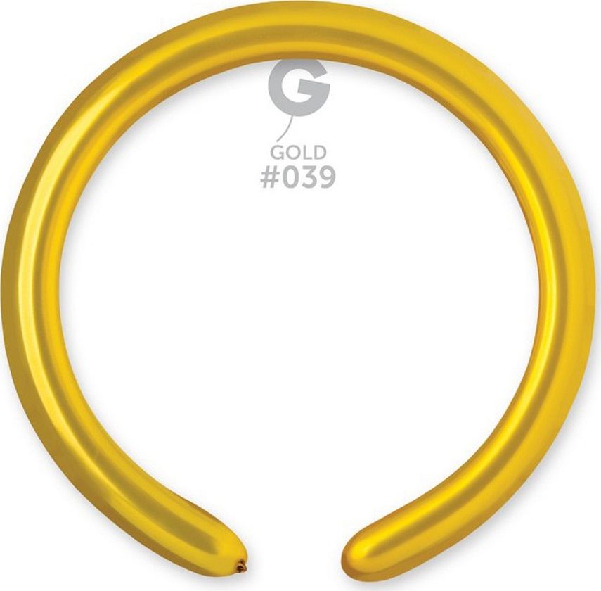 Gemar Balony do modelowania metaliczne Złote, D4, Dł. 140 cm, Śr. 5 cm, 100 szt.