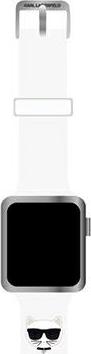 Karl Lagerfeld Pasek Karl Lagerfeld KLAWMSLCW Apple Watch 4/5/6/7/SE 40/41mm biały/white strap Silicone Choupette Heads