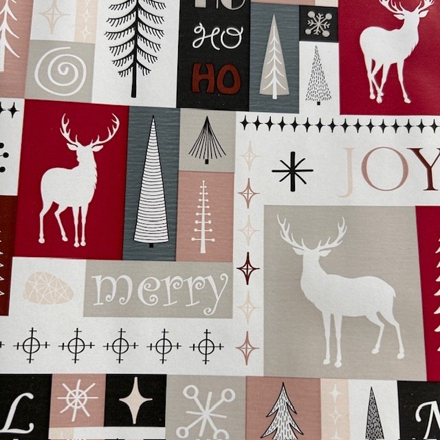 Fastima Papier świąteczny do pakowania 70cmx2m szary fioletowy renifer 341m70