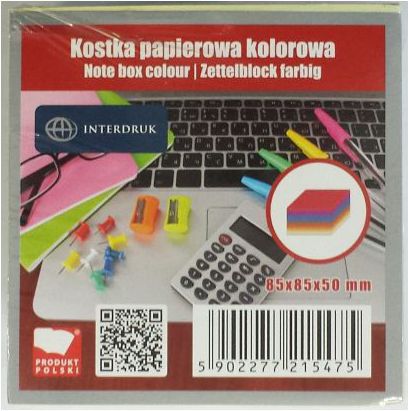 Interdruk Kostka papierowa kolorowa 85x85x50 mm (162631)