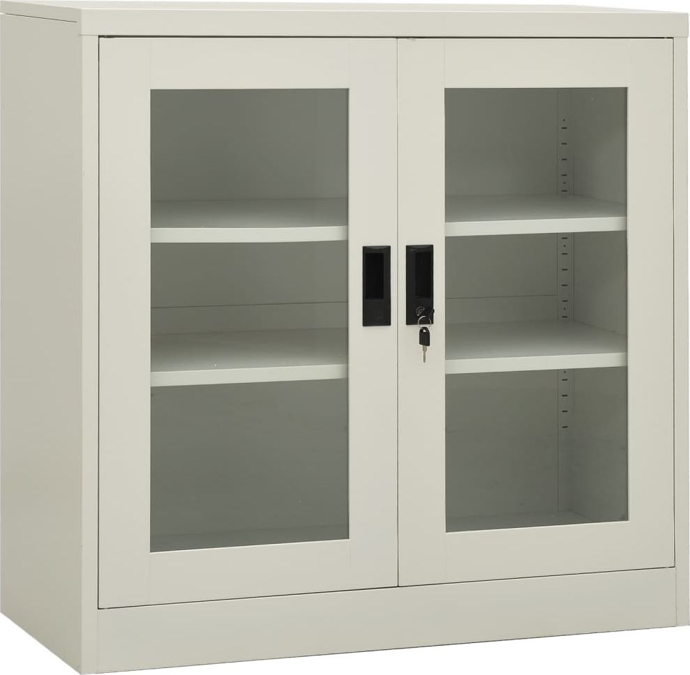 vidaXL Szafka na dokumenty, jasnoszara, 90x40x90 cm, stalowa