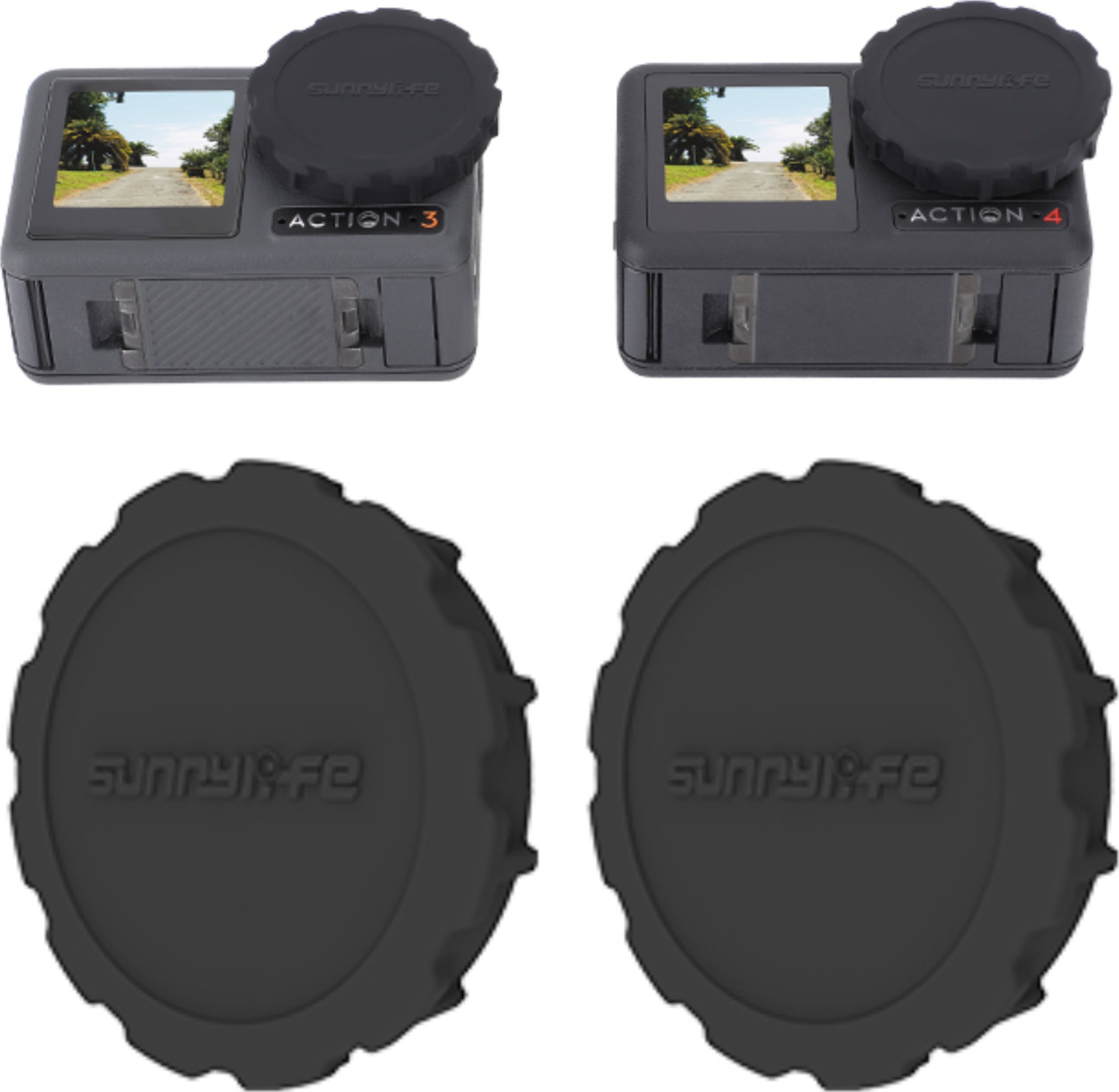 SunnyLife OSŁONA ZAŚLEPKA ETUI NA OBIEKTYW KAMERĘ DO DJI OSMO ACTION 3 / 4 - 2 SZTUKI