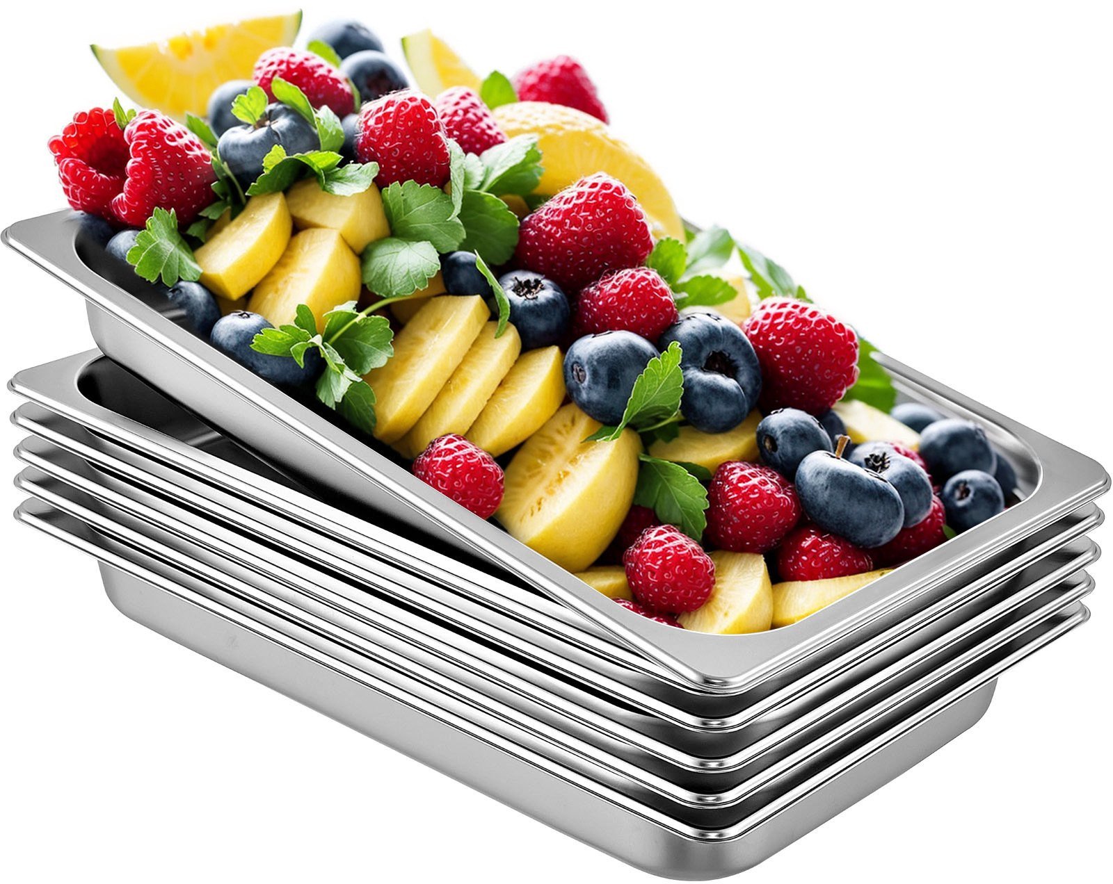 Pojemniki gastronomiczne stal nierdzewna 6 sztuk