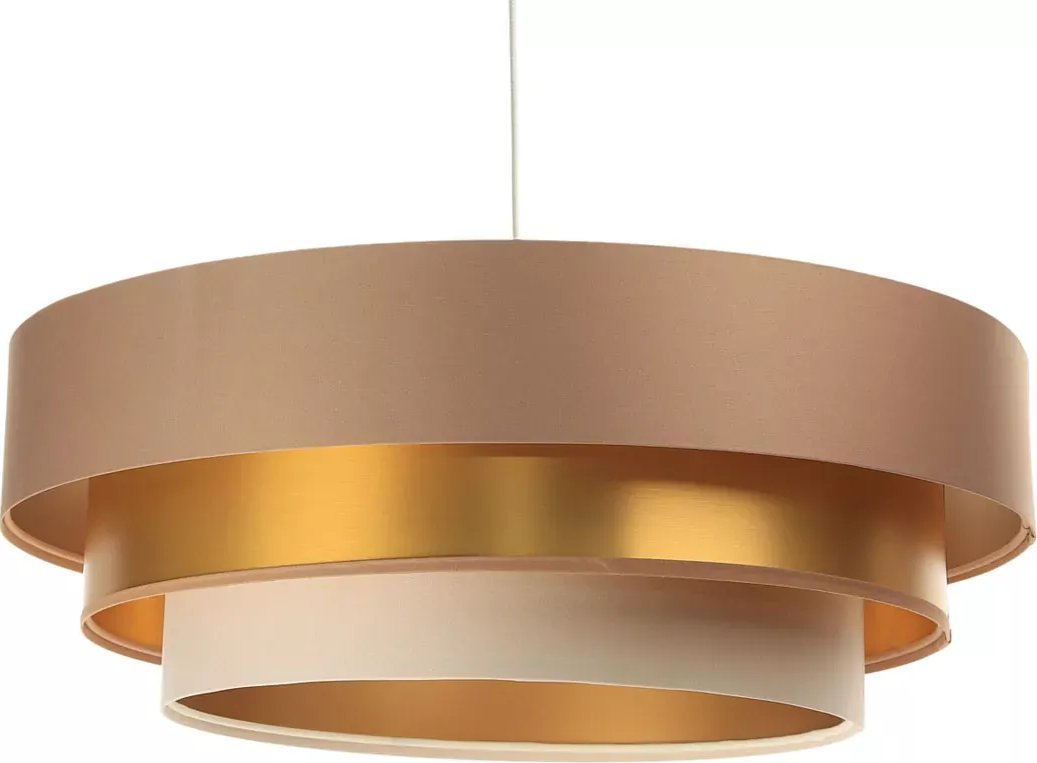 Lampa wisząca Lumes Beżowo-złota potrójna lampa wisząca glamour - S461-Barca