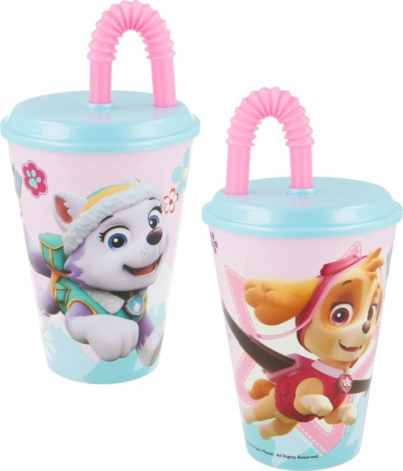 Stor Psi Patrol Kubek plastikowy ze słomką 430 ml