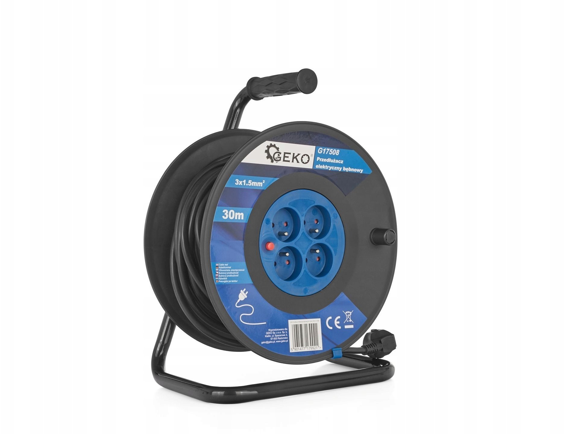 Przedłużacz elektryczny bębnowy 3x1.5mm2 30m (1)