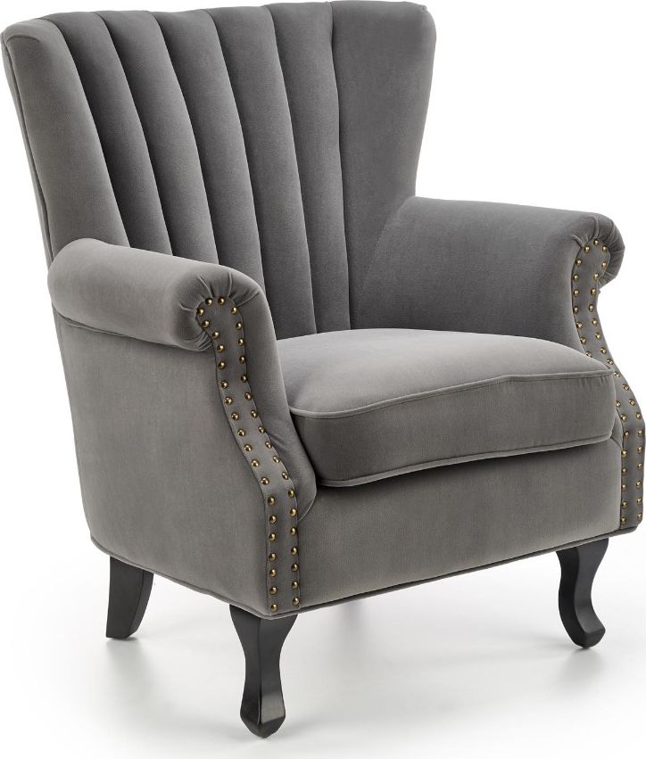 Halmar Fotel do salonu TITAN VELVET szary
