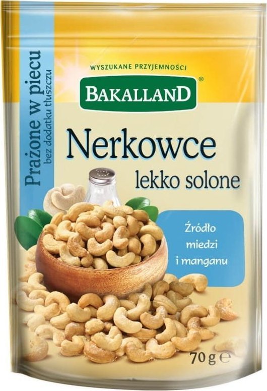 bakalland Orzechy nerkowca lekko solone, Bakalland, 70gr