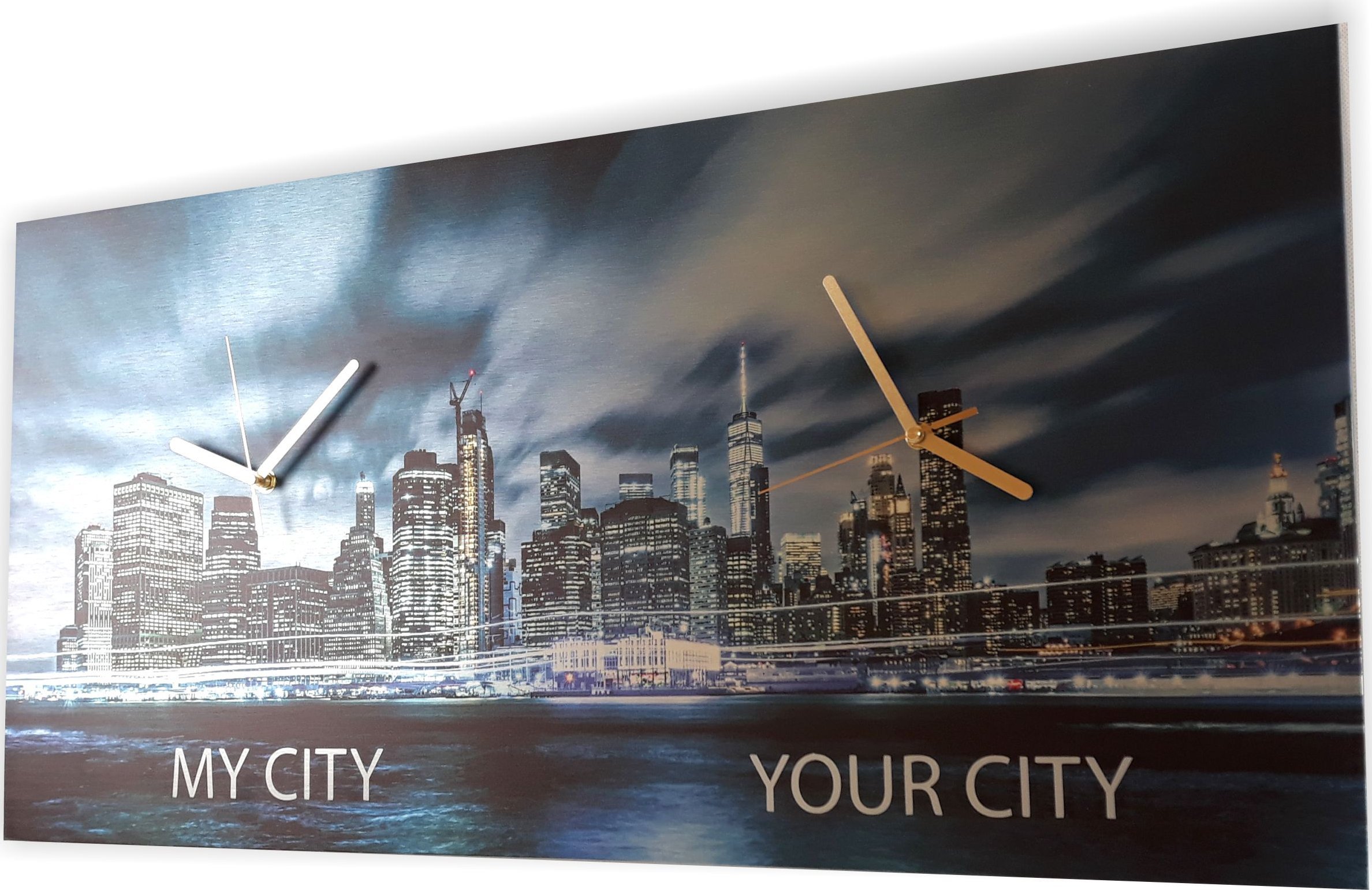 naSciane Zegar 2 strefy czasowe na prezent dla podróżnika