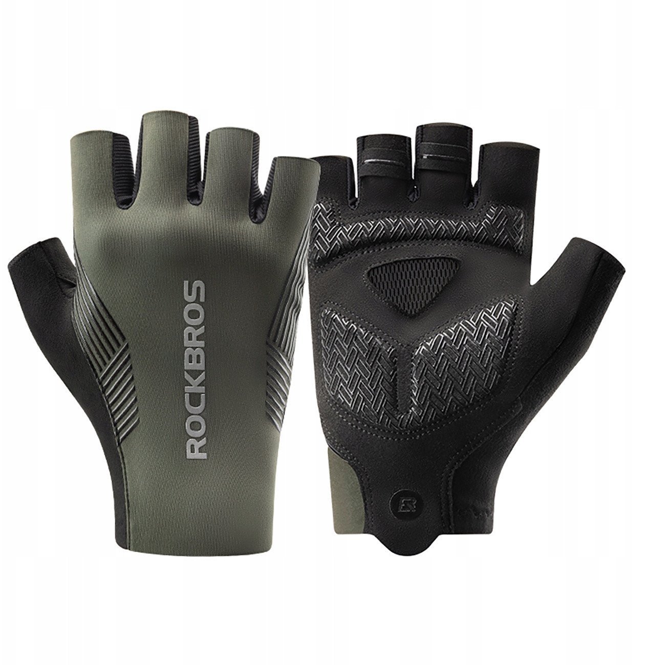 Rękawiczki rowerowe Rockbros wiosna/lato/jesień, krótkie palce, rozmiar: XL - zielone