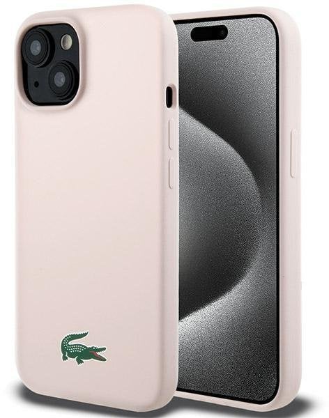 Lacoste LCHMP15SSLOI iPhone 15 / 14 / 13 6.1" różowy/pink hardcase Silicone MagSafe