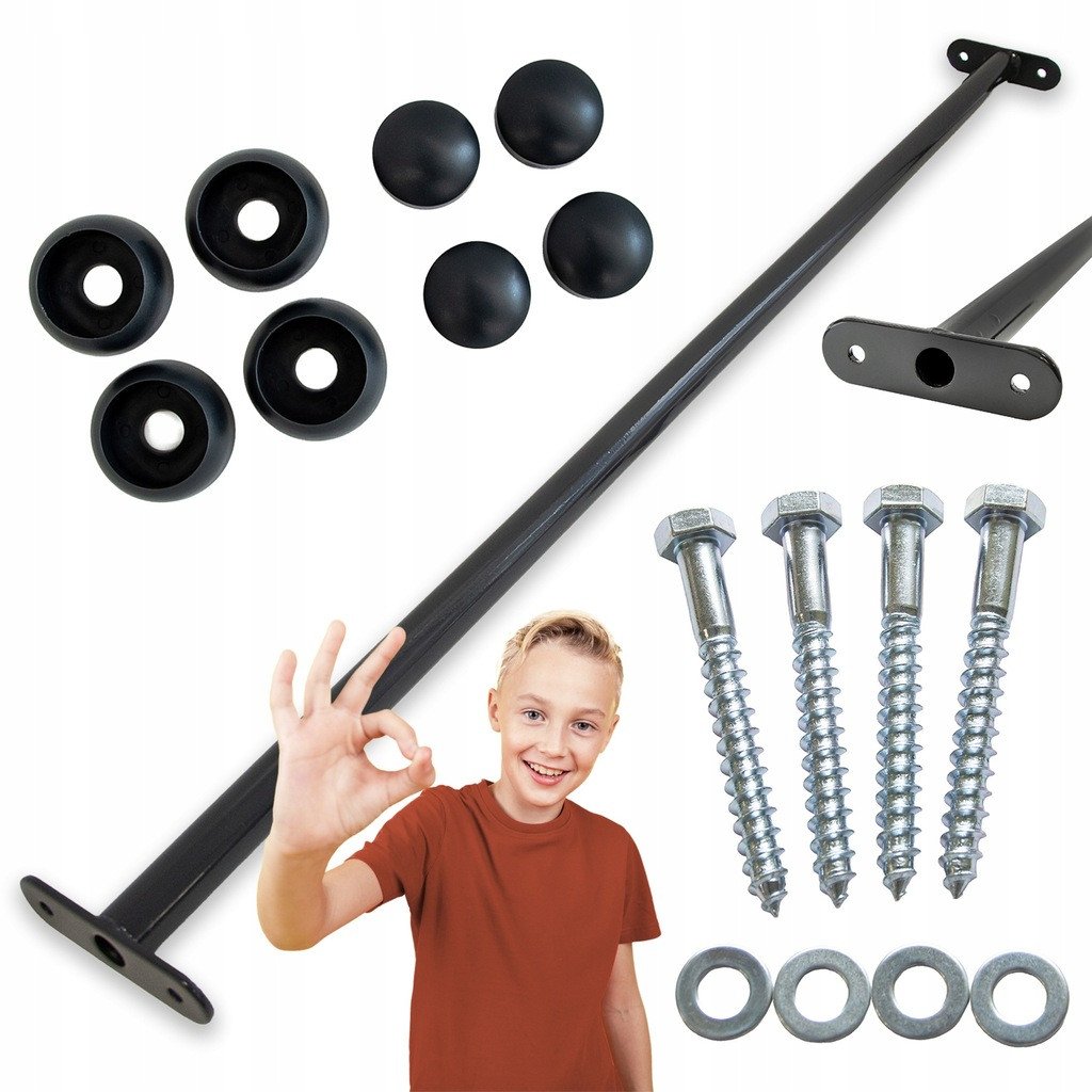 Drążek Metalowy na Plac zabaw Antracytowy Długi 125 cm do podciągania