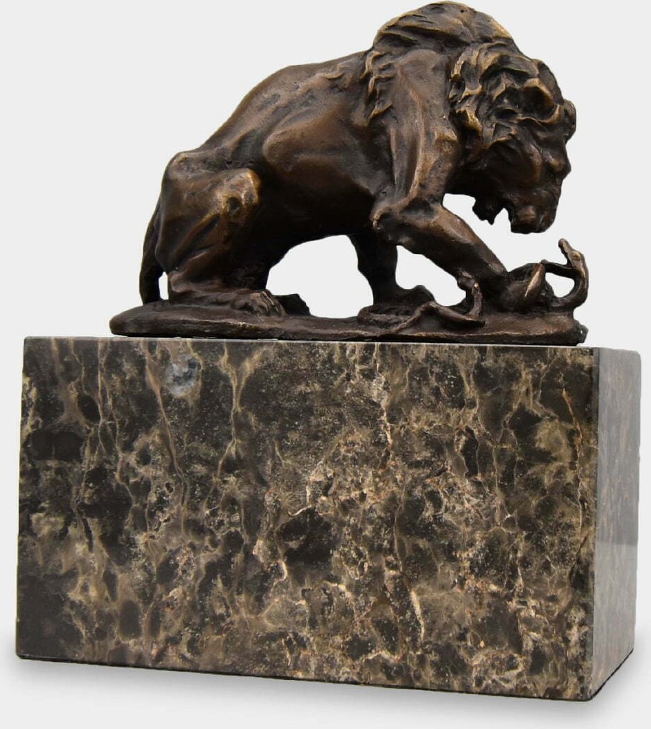 rzezbyzbrazu Lew Walczący z Wężem Rzeźba z Brązu
