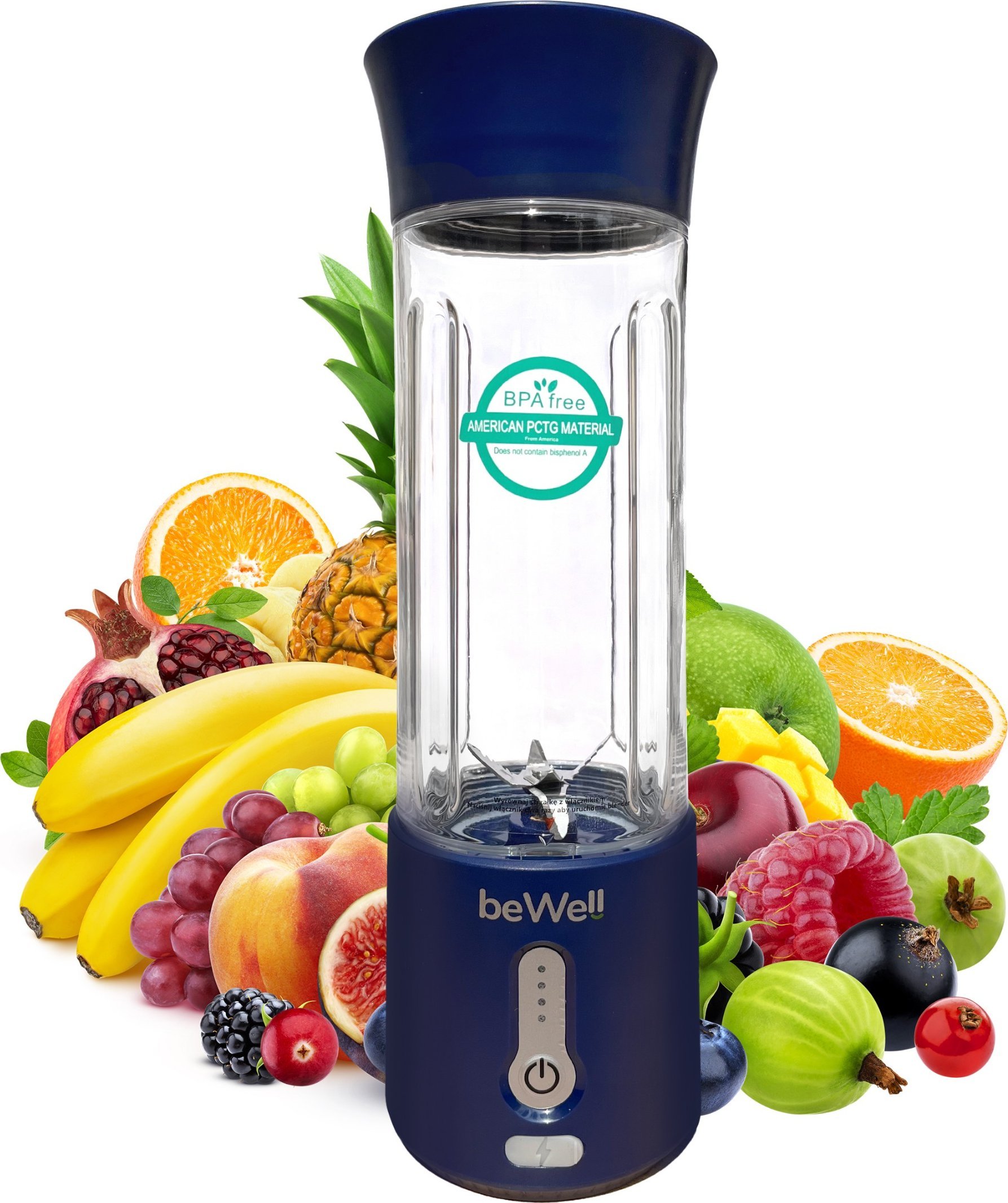 Blender kielichowy Bewell Blender do smoothie ręczny bezprzewodowy beWell