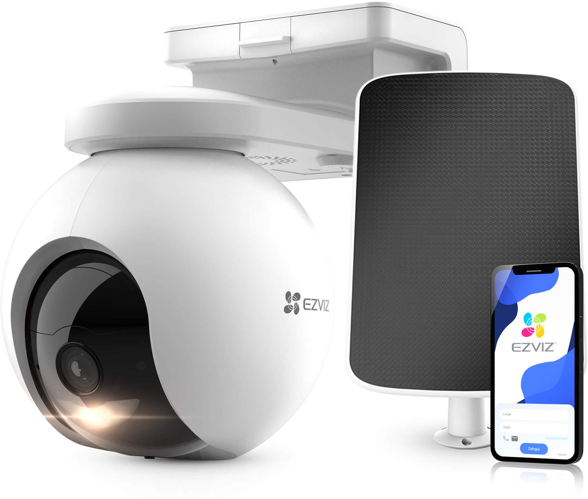 Kamera WiFi z własnym zasilaniem EZVIZ 2K+ HB8/SP + Panel słoneczny