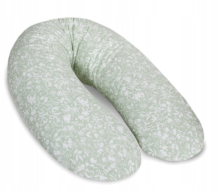 Maitinimo pagalvė CebaBaby multi, gėlės žalsva, W-741-000-742