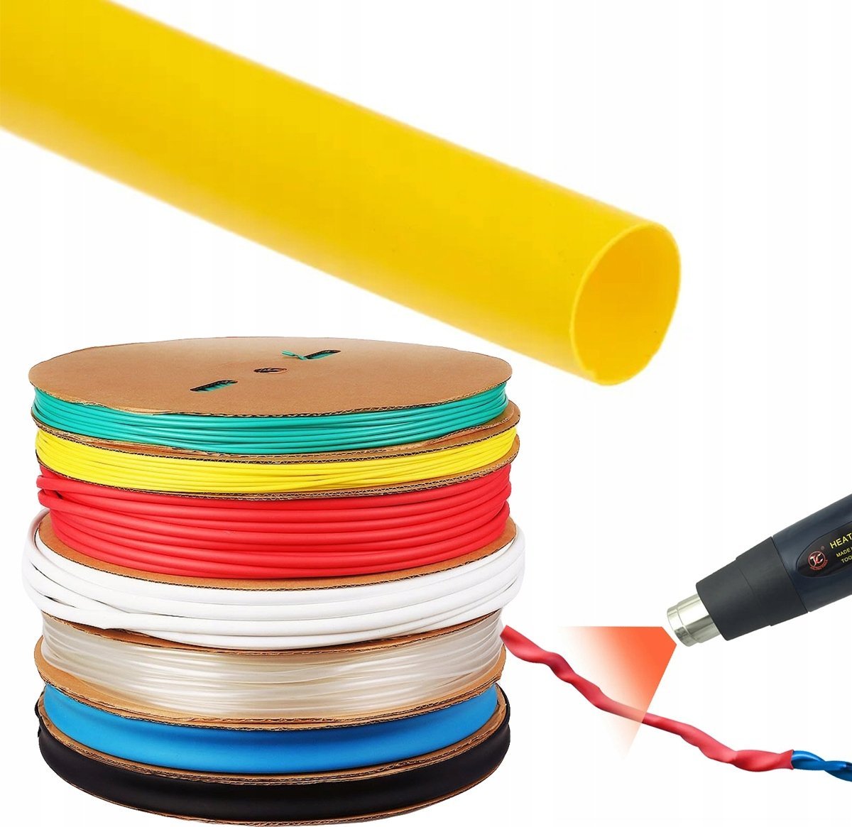 Rosfix KOSZULKI TERMOKURCZLIWE KOSZULKA RURKA TERMOKURCZLIWA BIAŁA 1,5MM / 0,75MM