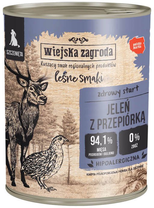 Wiejska Zagroda Leśne smaki jeleń z przepiórką 800g
