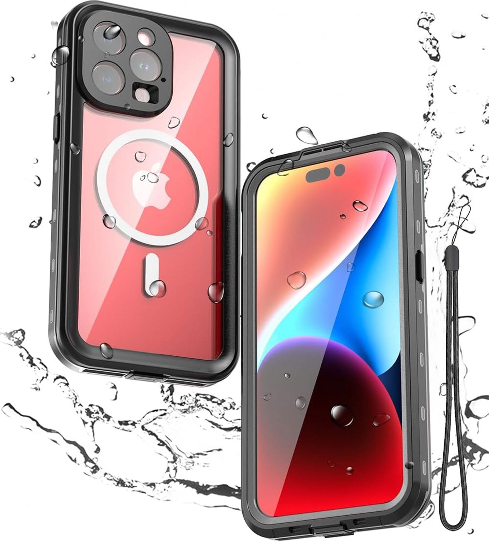 Alogy Etui do Apple iPhone 15 Pro Pancerne 360 case do Mag Safe wodoodporne Armor IP68 Alogy czarne