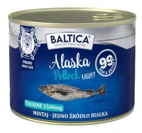 Baltica BALTICA EXCELLENT Karma mokra kot Mintaj LIGHT 185g
