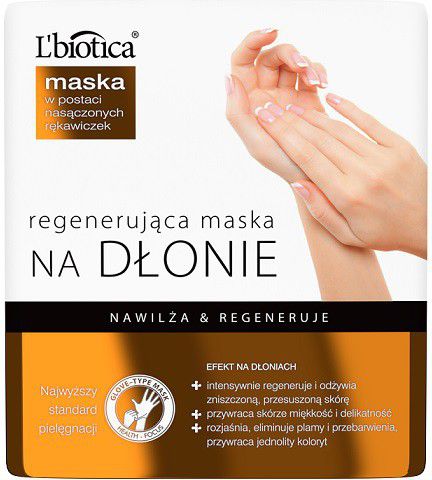 Lbiotica Maska regenerująca na dłonie w postaci nasączonych rękawiczek 1 para