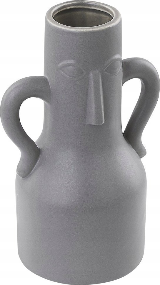 Beliani Porcelana Wazon na kwiaty 21 Szary TRIPOLI