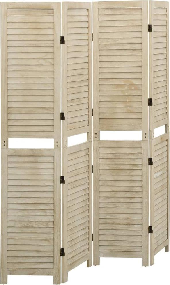 vidaXL vidaXL Parawan 4-panelowy, 140x165 cm, lite drewno paulownia