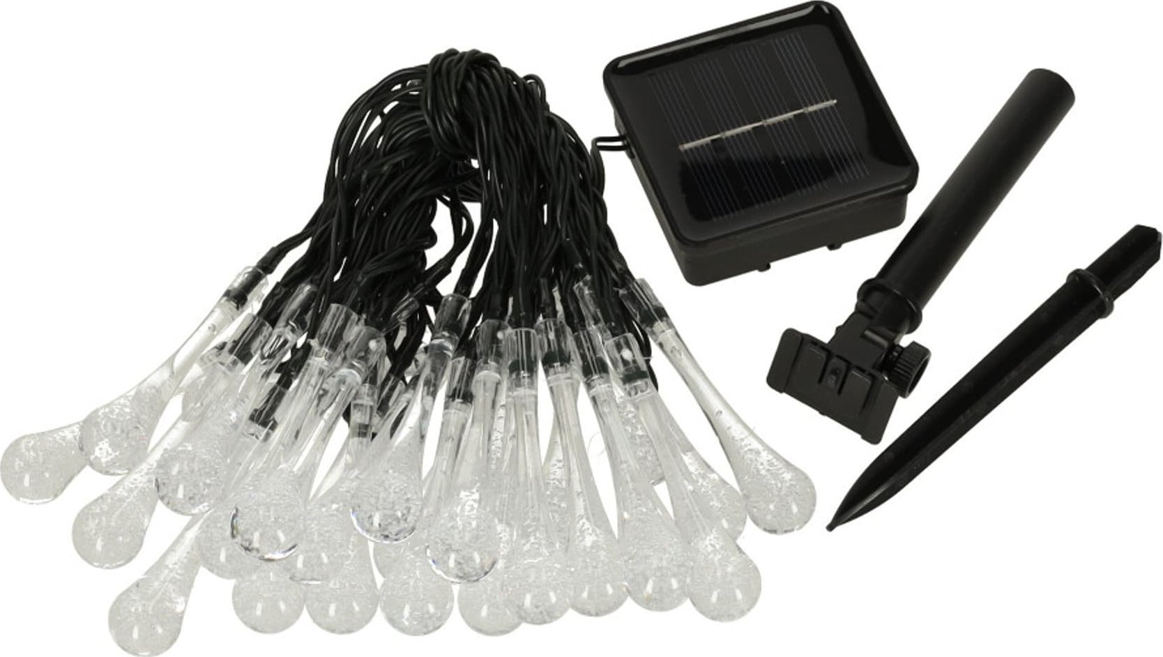 Lampki solarne ogrodowe sople 6,5m 30LED zimny biały