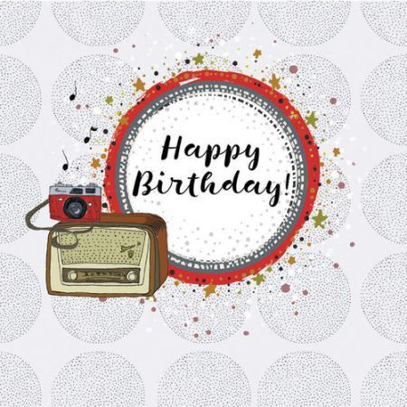 Clear Creation Karnet kwadrat CL0216 Urodziny radio