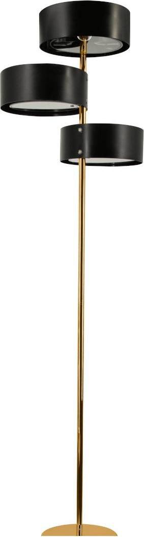 Lampa podłogowa Mdeco Abażurowa LAMPA podłogowa DRS8006/3FTRBL MDECO salonowa stojąca złota czarna