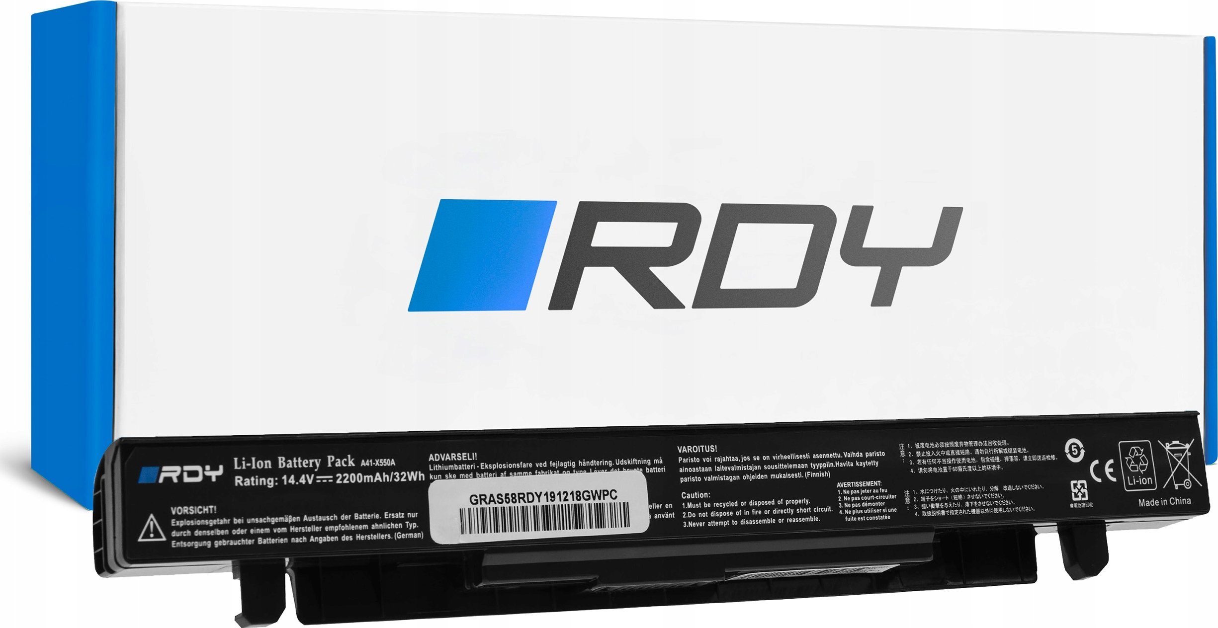 Bateria RDY A41-X550A do Asus X550 X550C X550CA X550CC X550L X550V R510 R510C R510CA R510J R510JK R510L R510LA A550 F550